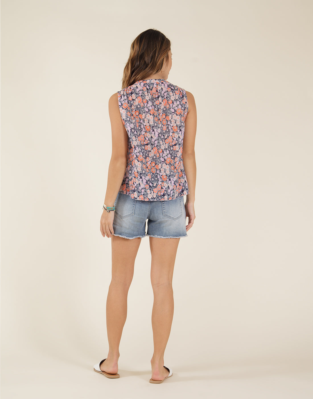 Dylan Tank: Navy Poppy - FINAL SALE