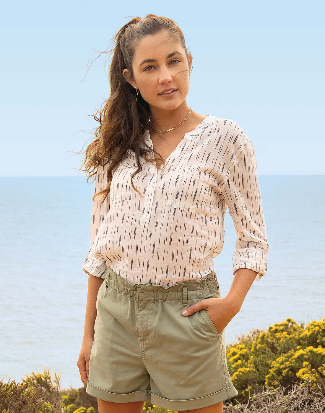 Dylan Gauze Shirt: Cloud Ikat - FINAL SALE